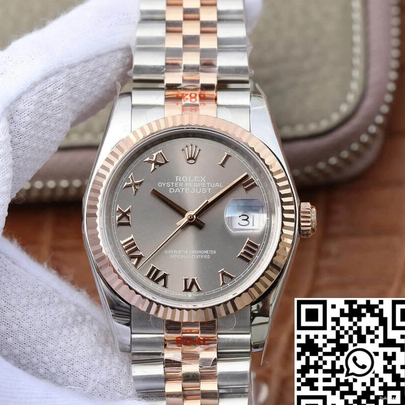 36MM Rolex Factory Datejust Rose GM Silver Dial Gold 116231-0087 0523